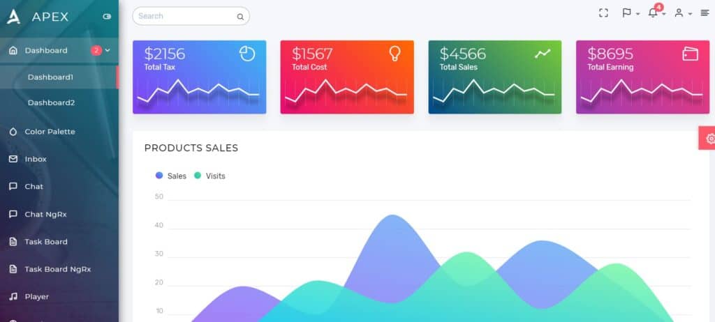 Angular 5+ with Bootstrap 4 HTML Admin Template -Apex - Angular Template