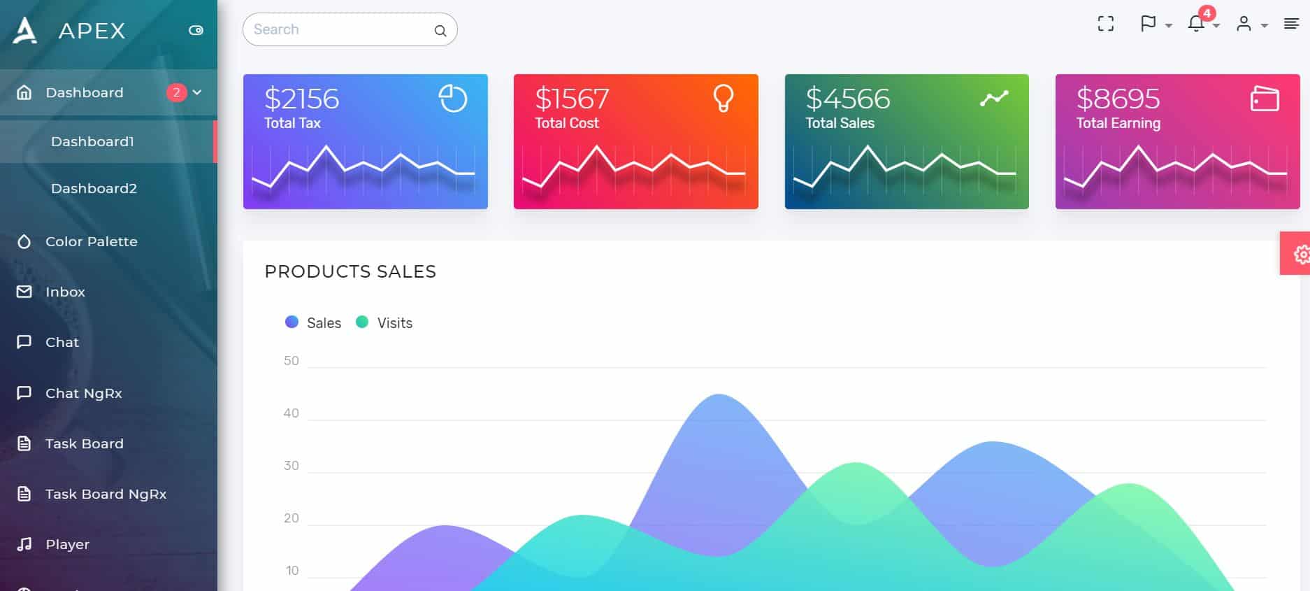 Apex Angular 5+ with Bootstrap Template