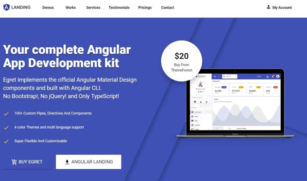 Angular Material Design Landing Page App - Angular Landing - Angular ...