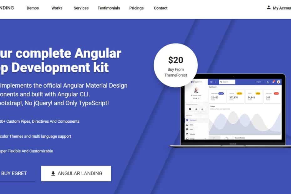 Angular Material Design Landing Page