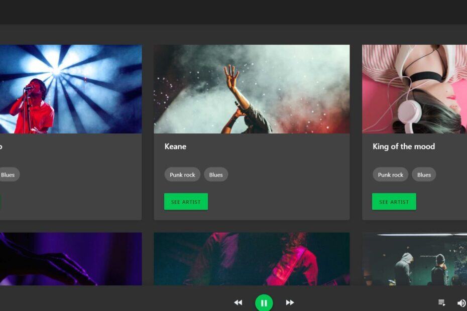 Angular music app template