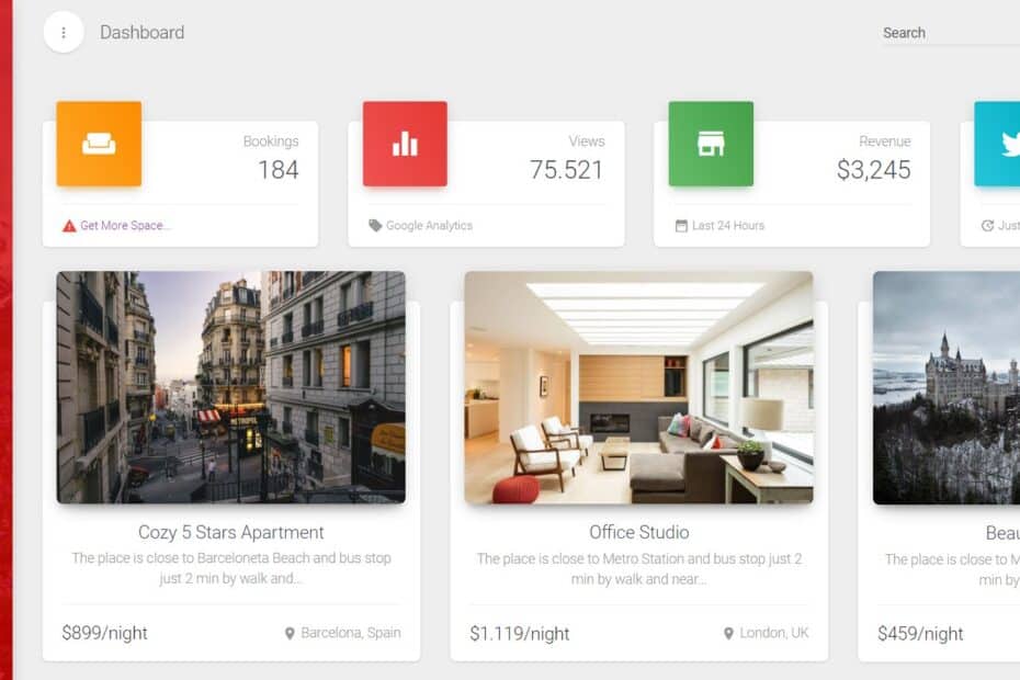 Material Dashboard Pro Angular 2